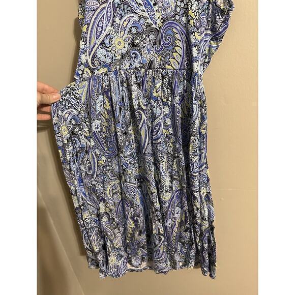 Lascana Short Dress Beach Size‎ 4 Blue Purple Paisley Print Halter Neck #999 - Picture 9 of 12